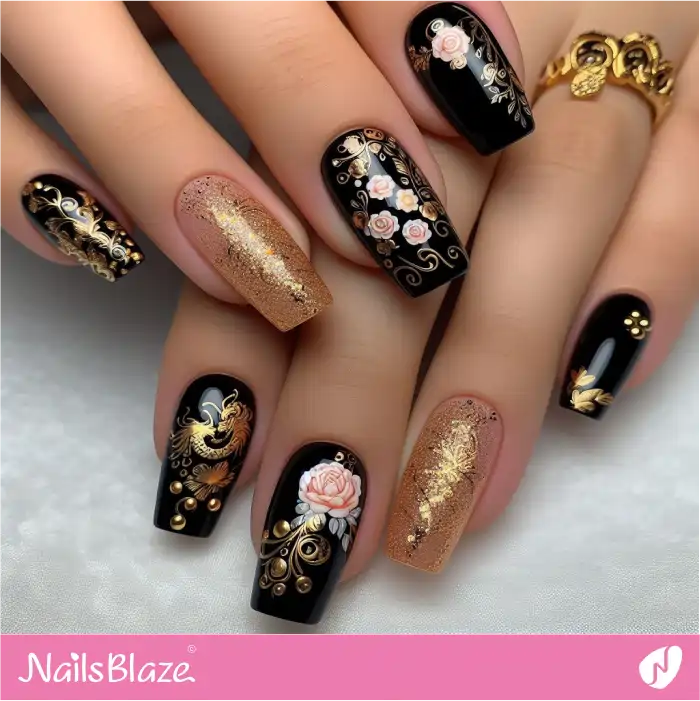 Chinese New Year's Nails Design with Flowers | 2024 Nails - NB3724